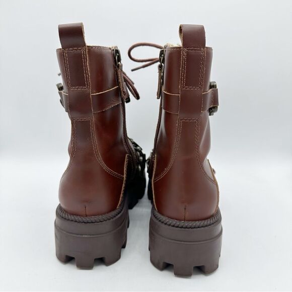 Kelsi Dagger Brooklyn Brave Chunky Platform Lug Sole Boots Chain Detail size 8M - Picture 6 of 16